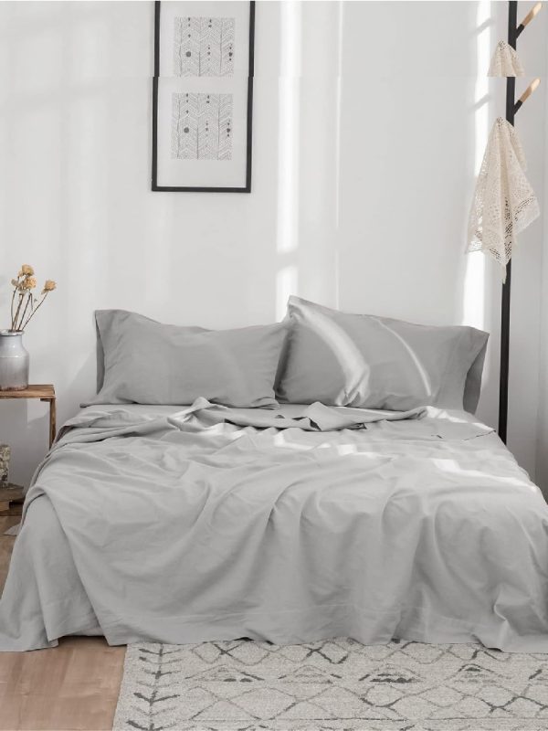 Drap de lit Poly coton 50/50 GRIS